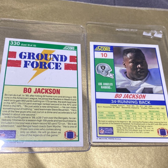 Bo Jackson, 90’s Los Angeles Raiders Vintage Trading Cards - Picture 2 of 6